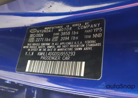 2025 Hyundai Elantra Se from USA, damaged, VIN KMHLL4DG0SU955293